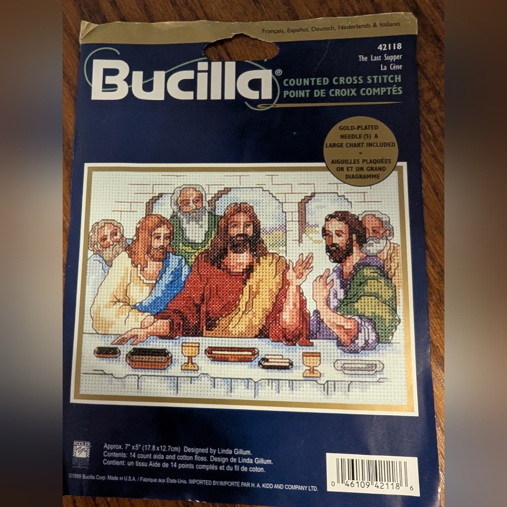 Vintage Bucilla The Last Supper Jesus Religious Counted Cross Stitch Kit